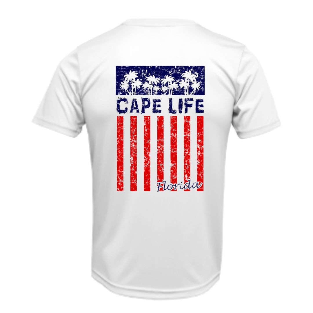 Palm Flag Sun Shirt - UPF50 Sun Protection Patriotic Dryfit Shirt