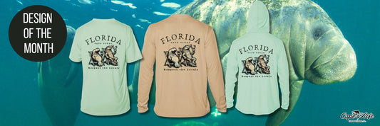 Featured Sun Shirt of the Month for October: Manatee and Alligator Respect the Locals