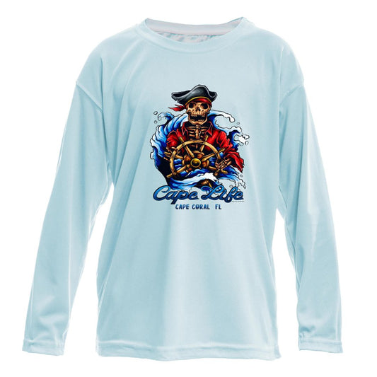 Toddler Pirate Skeleton Sun Shirt - UPF50 Sun Protection Beach Shirt