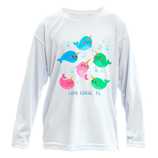 Toddler Narwhal Sun Shirt - UPF50 Long-Sleeve Sun Protection Beach Shirt