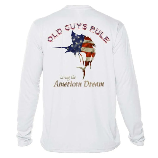 American Dream Sun Shirt - Men UPF50 Sailfish Tee Old Guys Rule