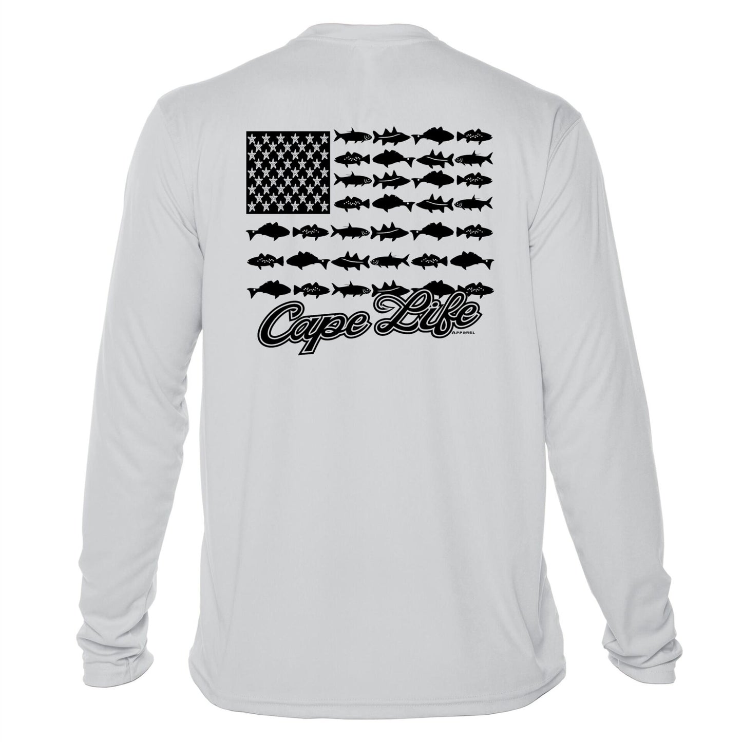 Black Fish Flag Sun Shirt - UPF50 Sun Protection Dryfit Shirt