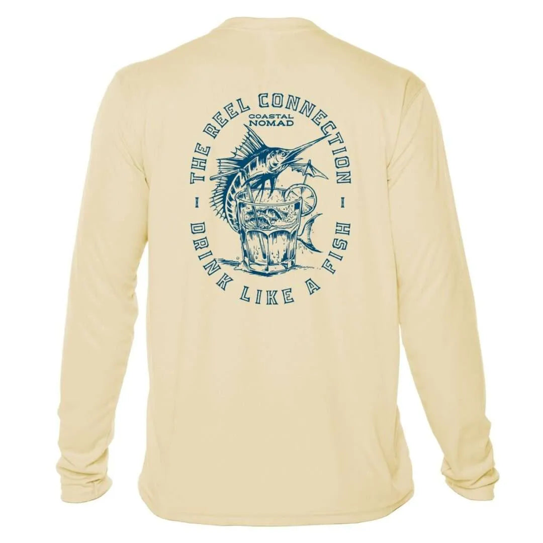 Reel Connection Sun Shirt - Men UPF50 Drink Like a Fish Graphic Tee