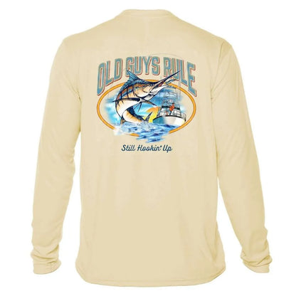 Still Hooking Up Sun Shirt - Men UPF50 Sailfish Tee Old Guys Rule