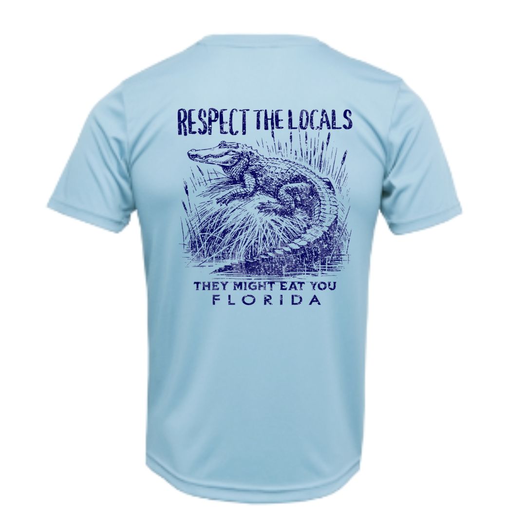 Respect the Locals Alligator Sun Shirt UPF50 - Florida or Custom