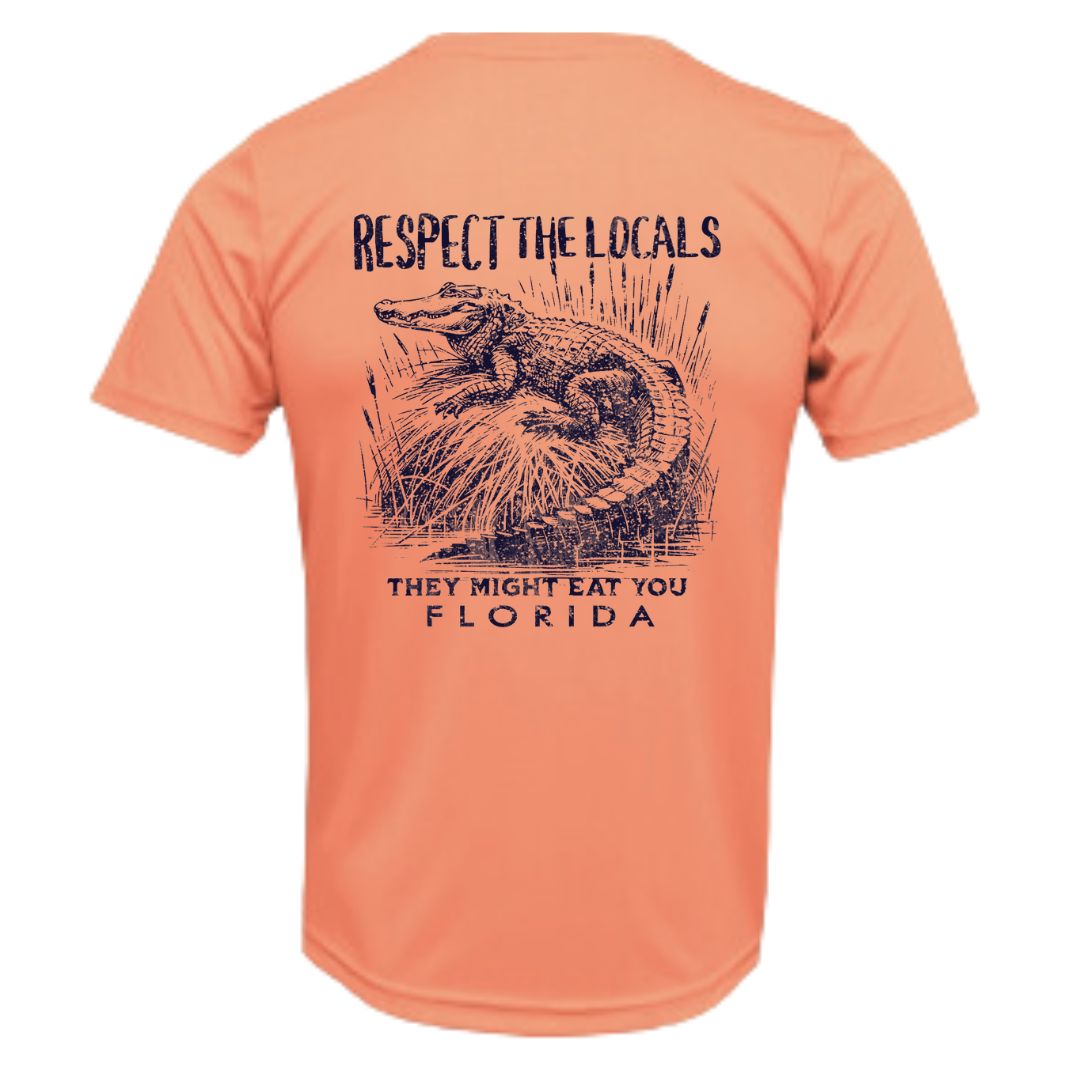 Respect the Locals Alligator Sun Shirt UPF50 - Florida or Custom