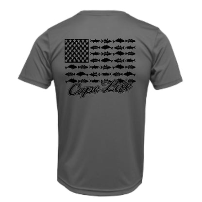 Black Fish Flag Sun Shirt - UPF50 Sun Protection Dryfit Shirt