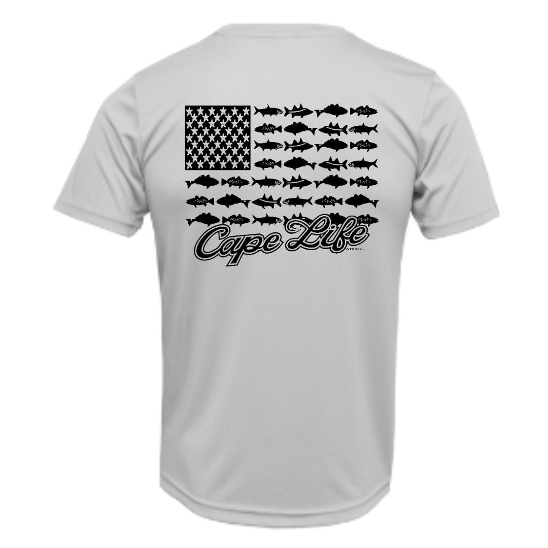 Black Fish Flag Sun Shirt - UPF50 Sun Protection Dryfit Shirt