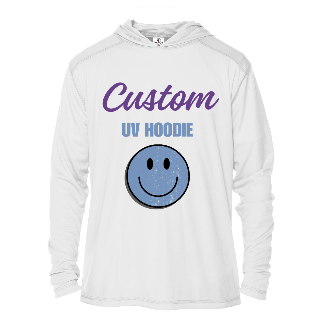 Custom UV Hoodie - Kids UPF50 Hooded Shirt with Custom Printing