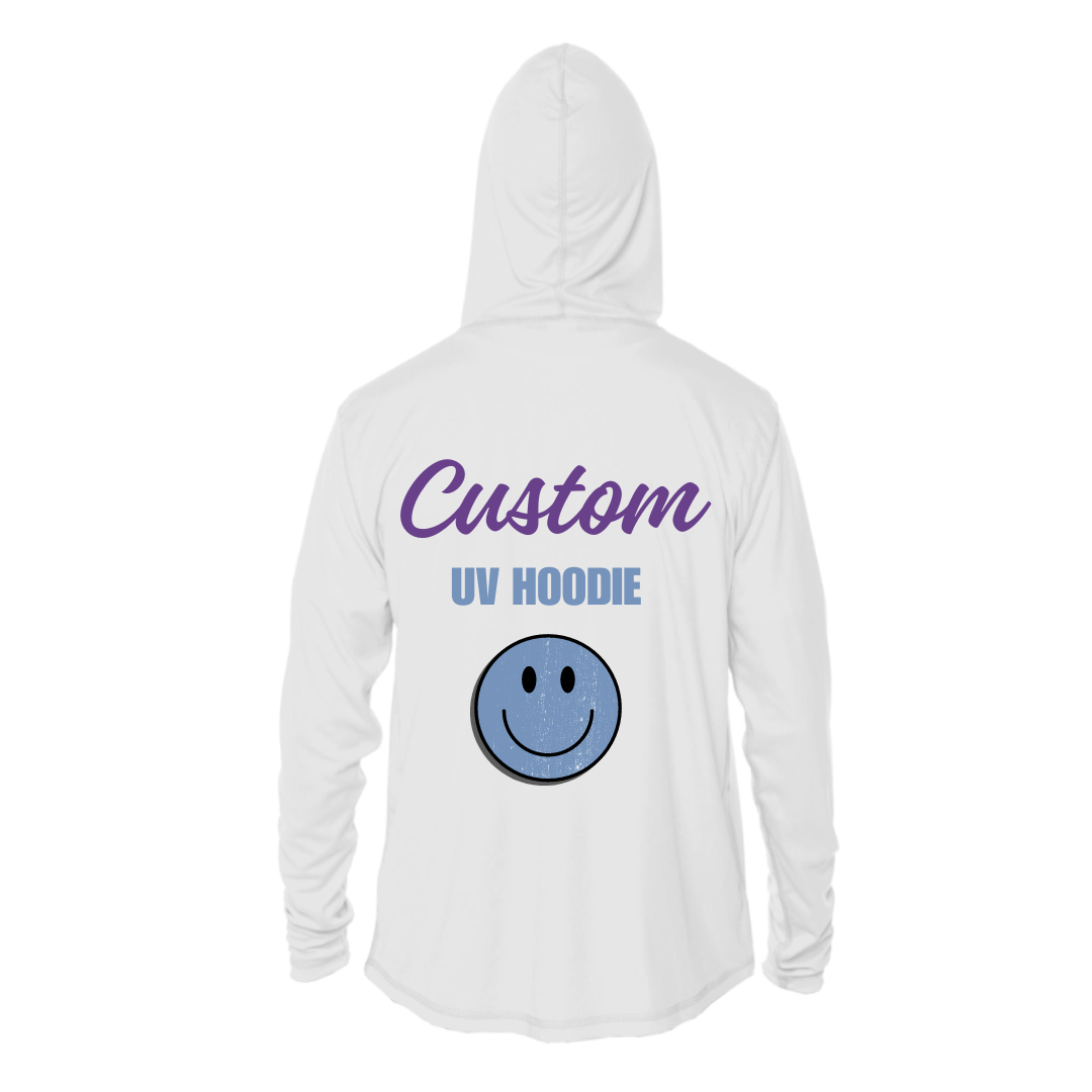 Custom UV Hoodie - Kids UPF50 Hooded Shirt with Custom Printing