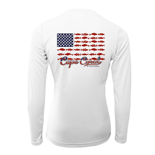 Women's Fish Flag UPF50 Sun Shirt - Flag on Back