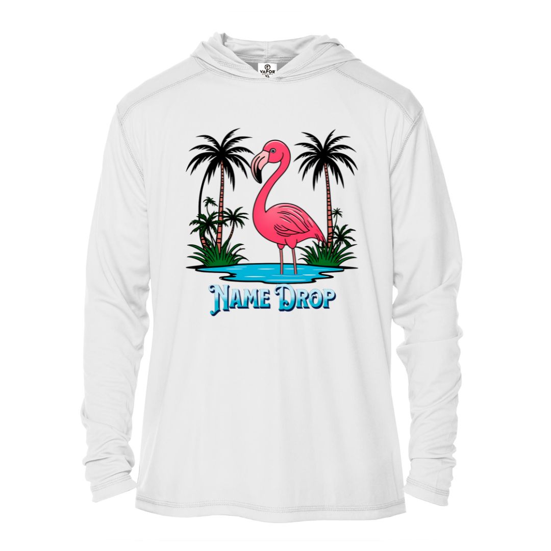 Kids Flamingo Sun Shirt UPF50 - Name-Drop Location Custom Sun Shirt