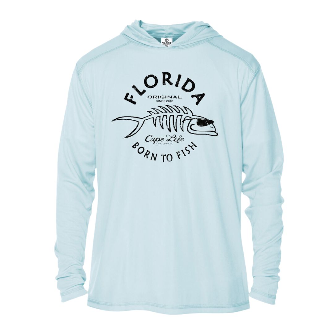 Kids Born to Fish Sun Shirt - UPF50 Fish Bones Graphic Tee