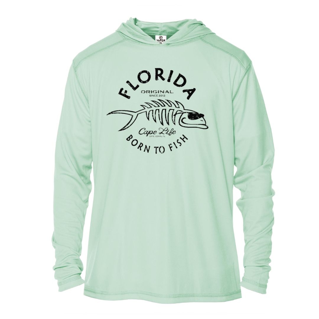 Kids Born to Fish Sun Shirt - UPF50 Fish Bones Graphic Tee