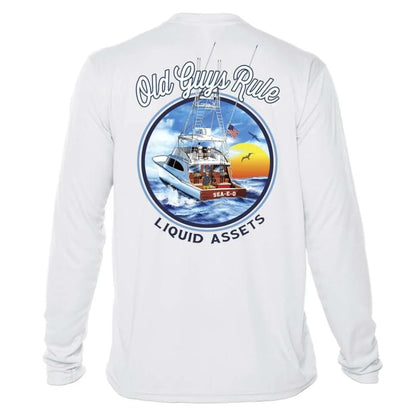 Liquid Assets Boat Sun Shirt - Men UPF50 Graphic Tee Old Guys Rule