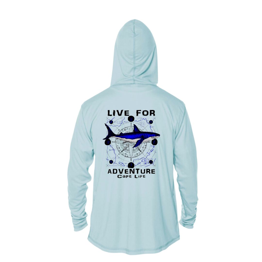 Kids Live for Adventure Shark Sun Shirt - UPF50 Beach Shirt