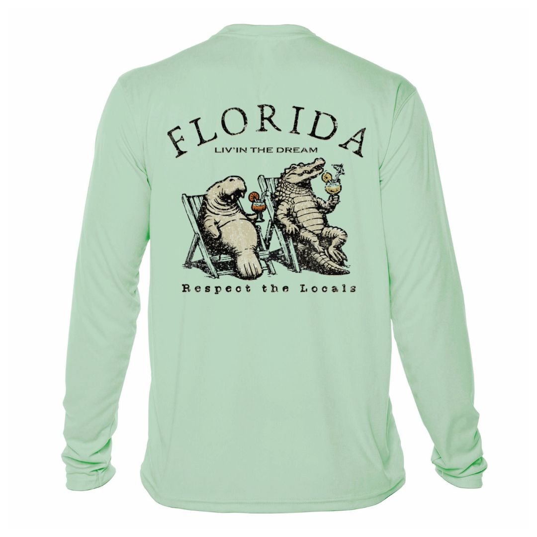 Respect the Locals Manatee & Alligator Sun Shirt - Florida or Custom