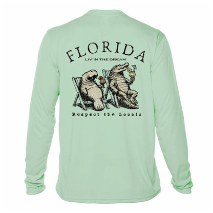 Respect the Locals Manatee & Alligator Sun Shirt - Florida or Custom