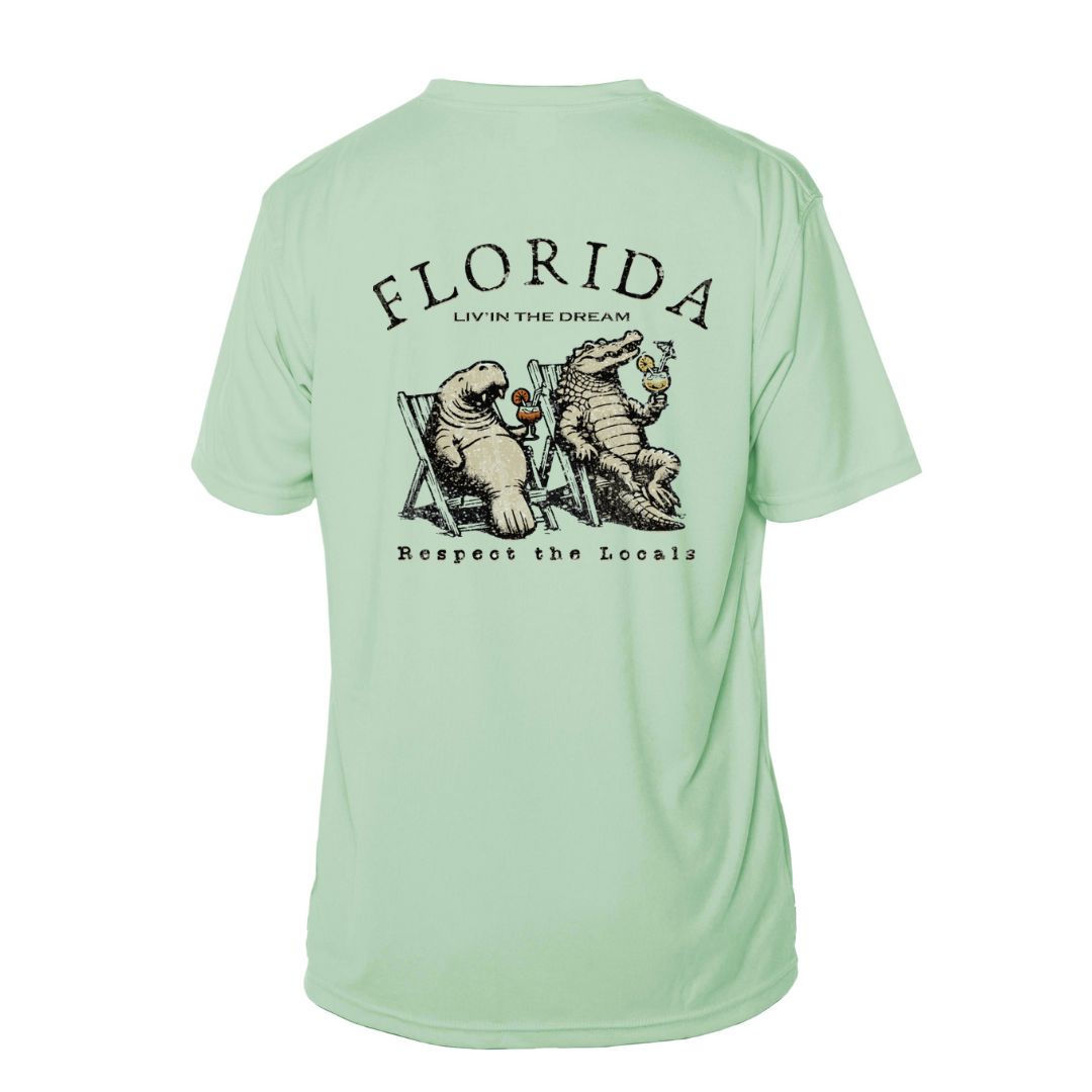 Respect the Locals Manatee & Alligator Sun Shirt - Florida or Custom