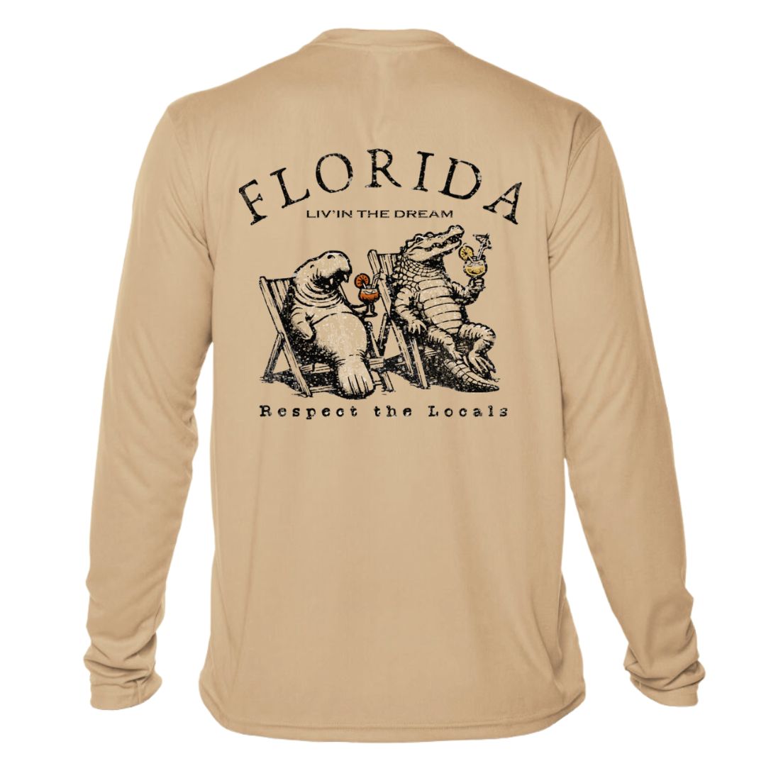 Respect the Locals Manatee & Alligator Sun Shirt - Florida or Custom