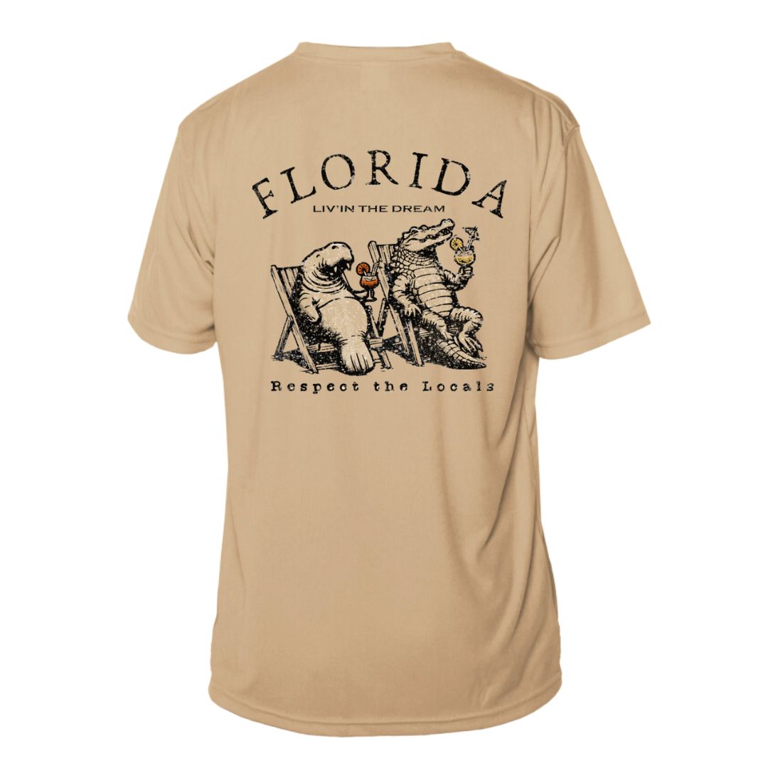 Respect the Locals Manatee & Alligator Sun Shirt - Florida or Custom