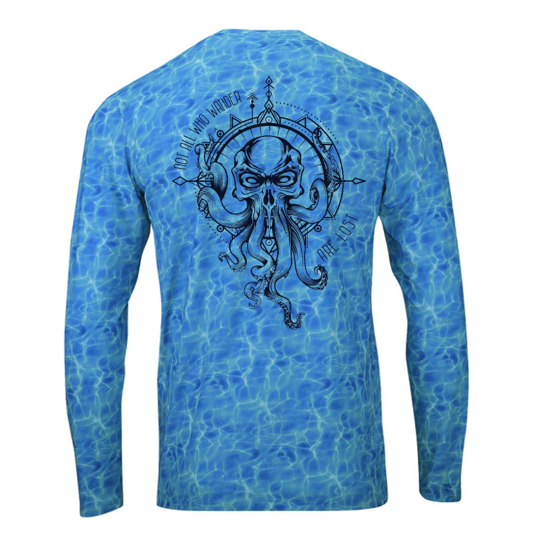 Octopus Sun Shirt: Not All Who Wander Are Lost - No Location or Custom