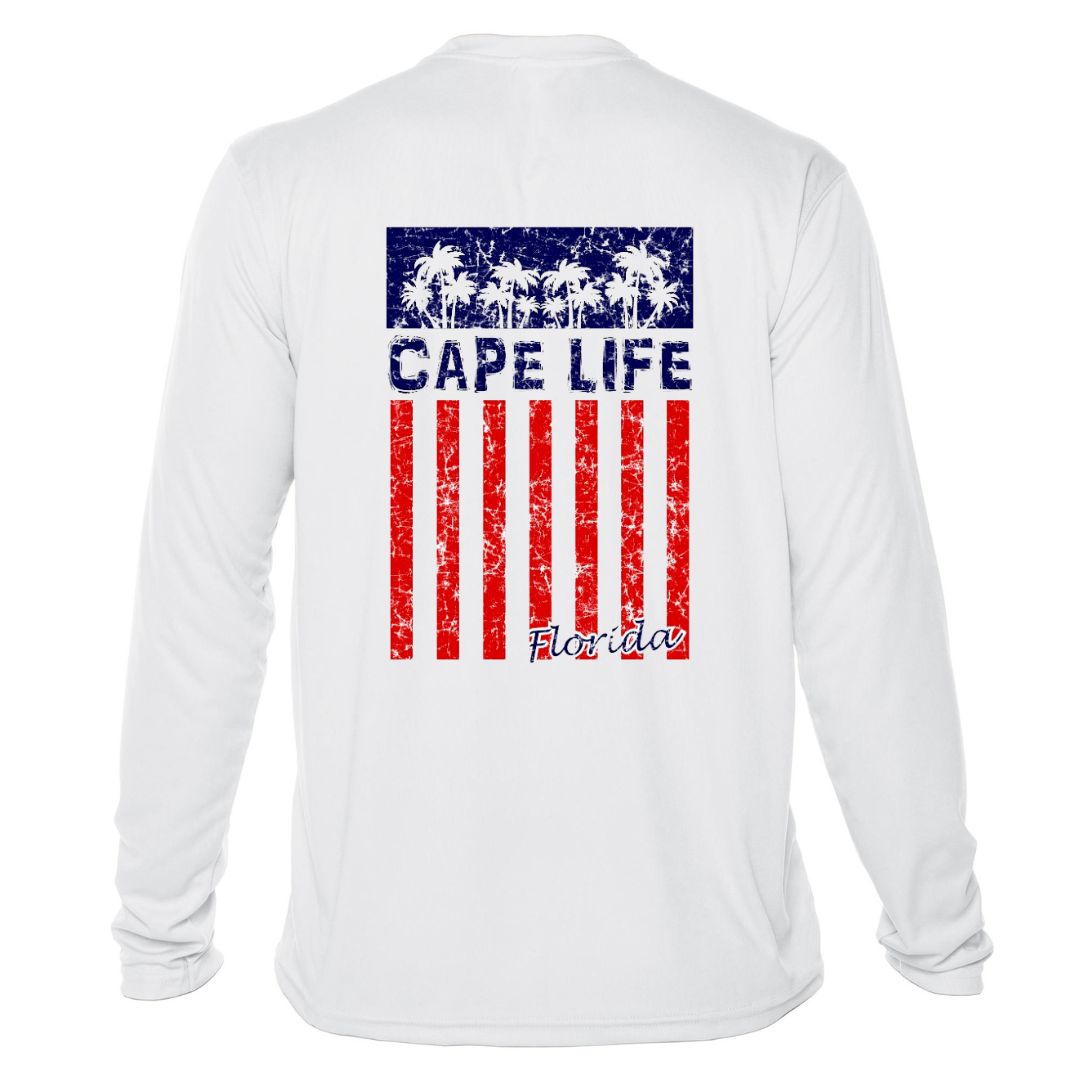 Palm Flag Sun Shirt - UPF50 Sun Protection Patriotic Dryfit Shirt