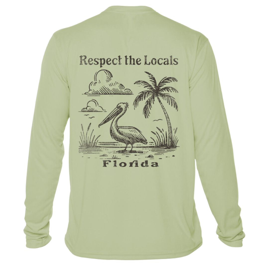 Respect the Locals Pelican Sun Shirt UPF50 - Florida or Custom Location