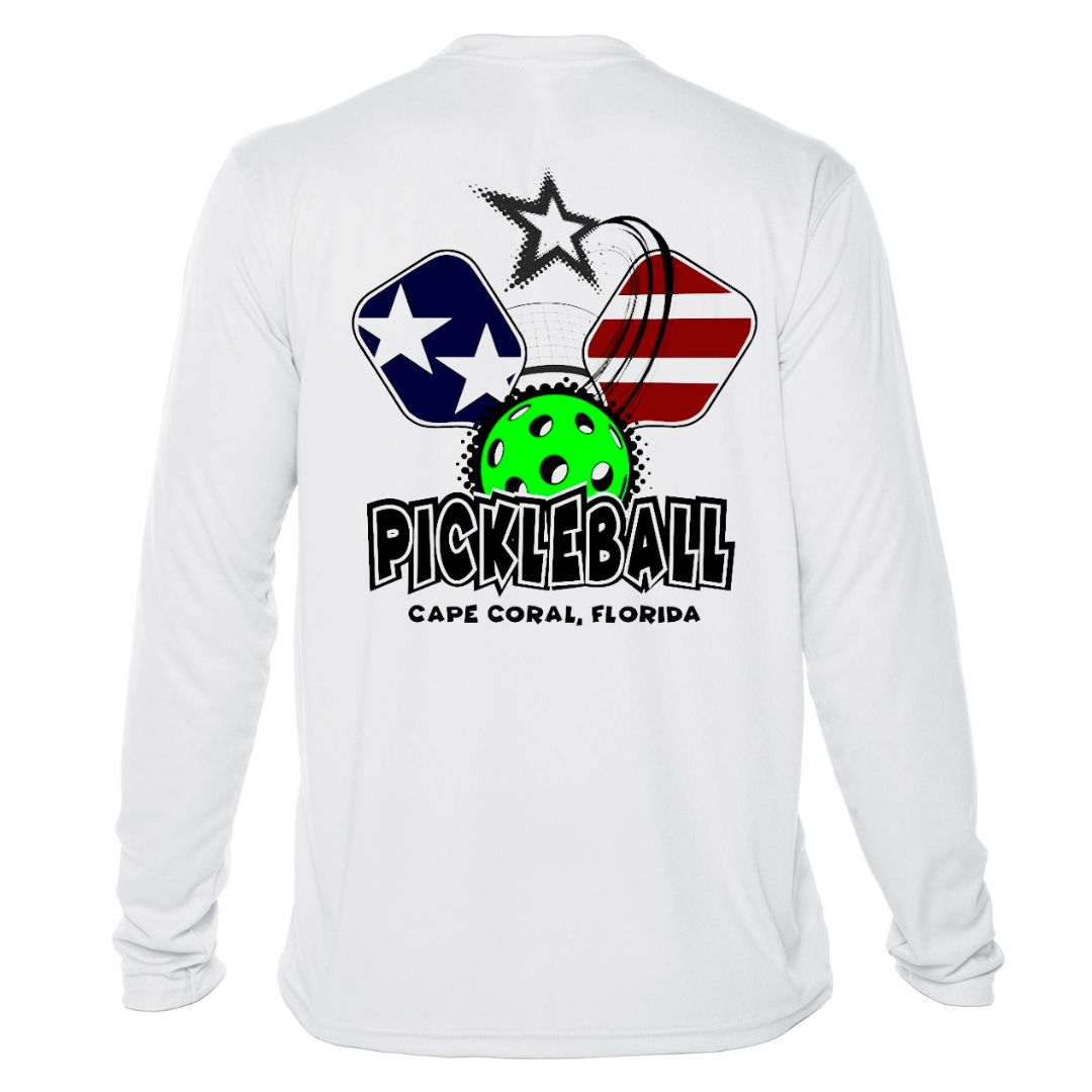 Pickleball Sun Shirt - Stars and Stripe Paddles UPF50 Dryfit Shirt