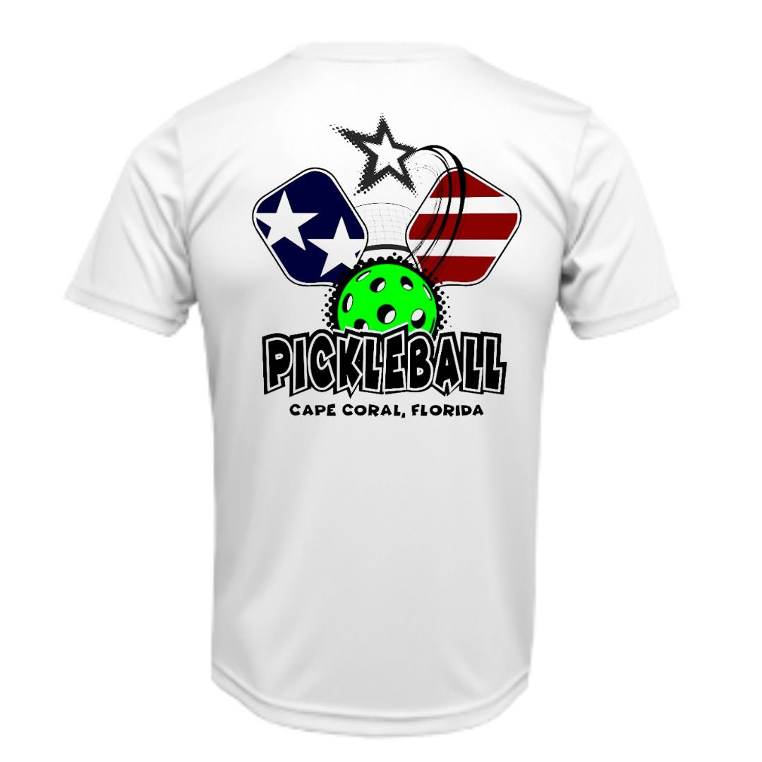 Pickleball Sun Shirt - Stars and Stripe Paddles UPF50 Dryfit Shirt