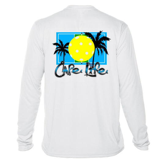 Pickleball Sun Shirt - Yellow and Blue Graphic UPF50 Shirt