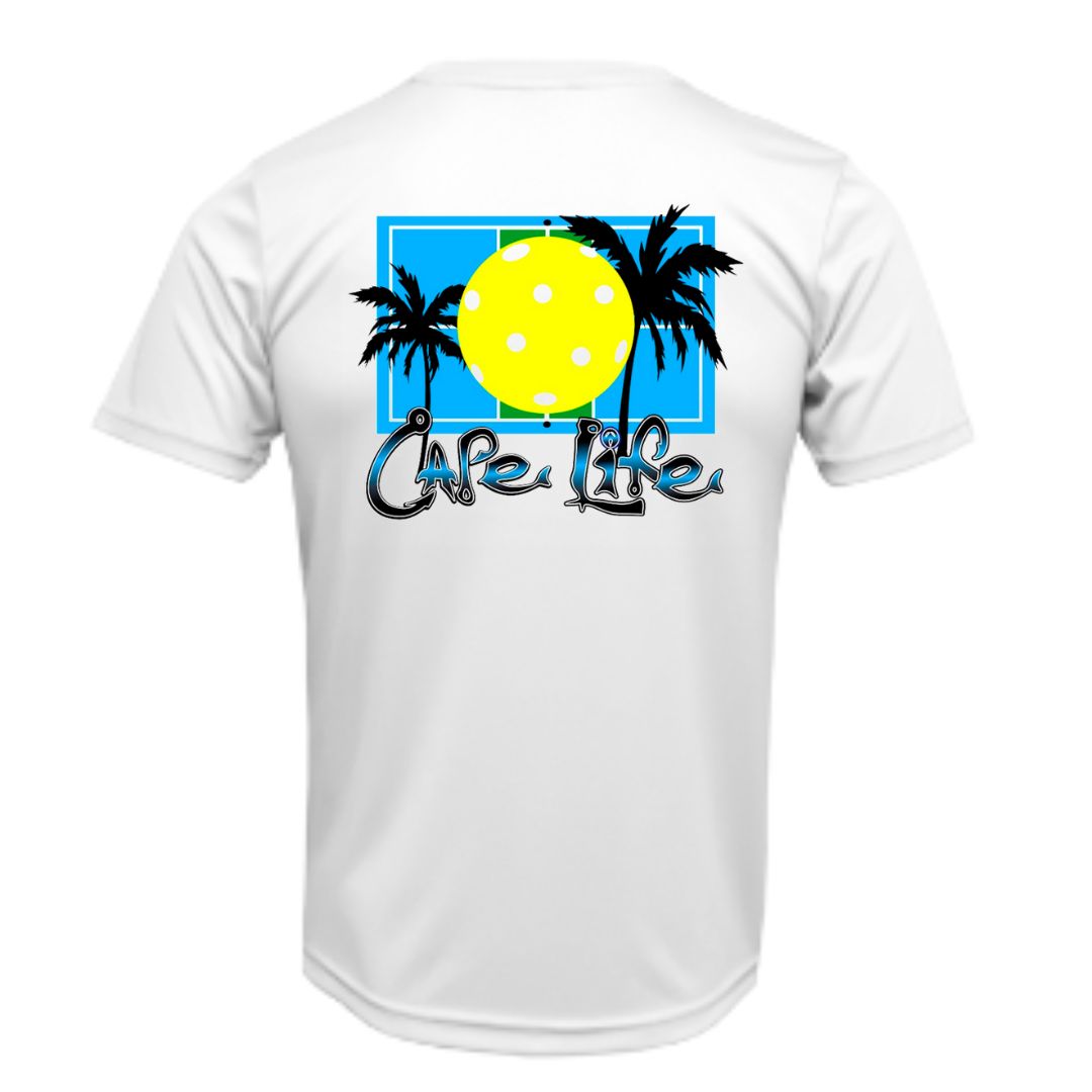 Pickleball Sun Shirt - Yellow and Blue Graphic UPF50 Shirt