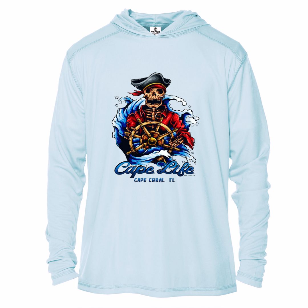 Kids Pirate Skeleton Sun Shirt - UPF50 Sun Protection Beach Shirt