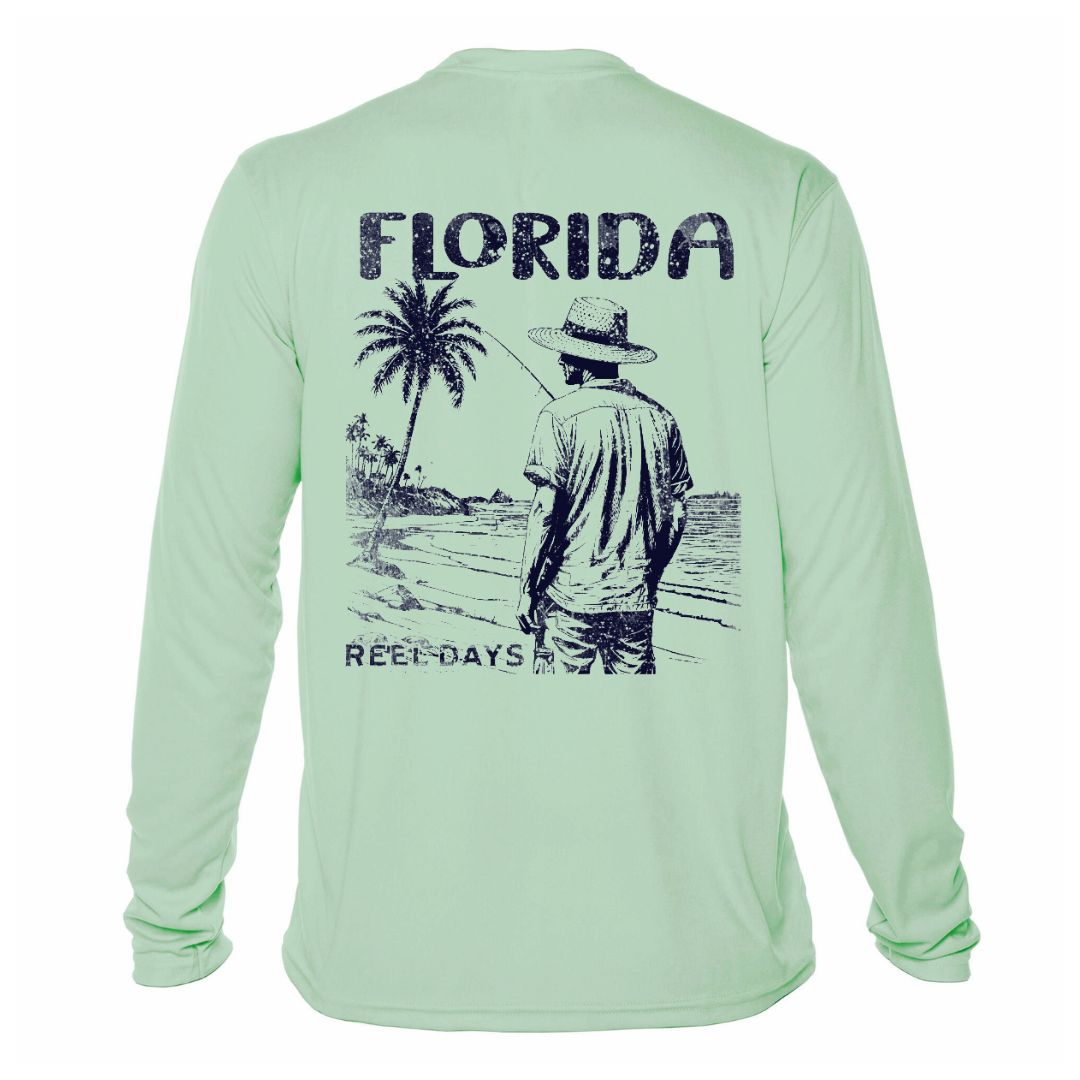 Reel Days Fishing Sun Shirt UPF50 - Florida or Custom Location