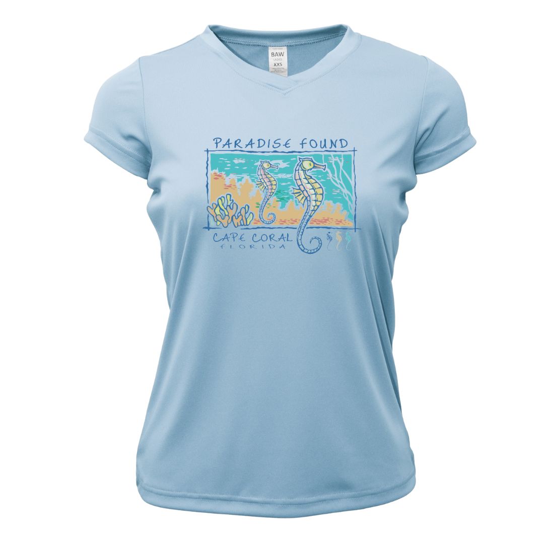 Seahorse Sun Shirt Paradise Found - Women UPF50 Graphic Tee