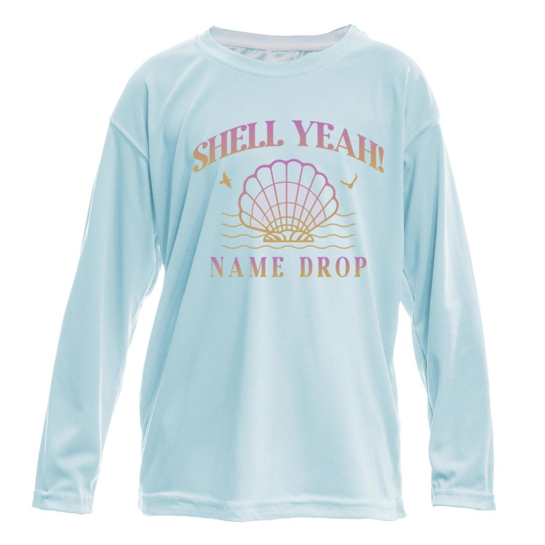 Kids Shell Yeah Sun Shirt UPF50 - Name-Drop Custom Location