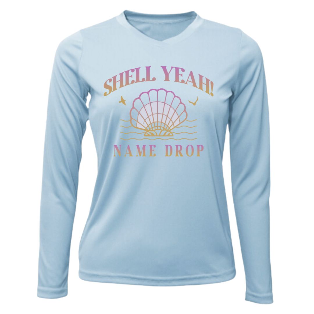 Shell Yeah Sun Shirt UPF50 Women - Name-Drop Custom Location