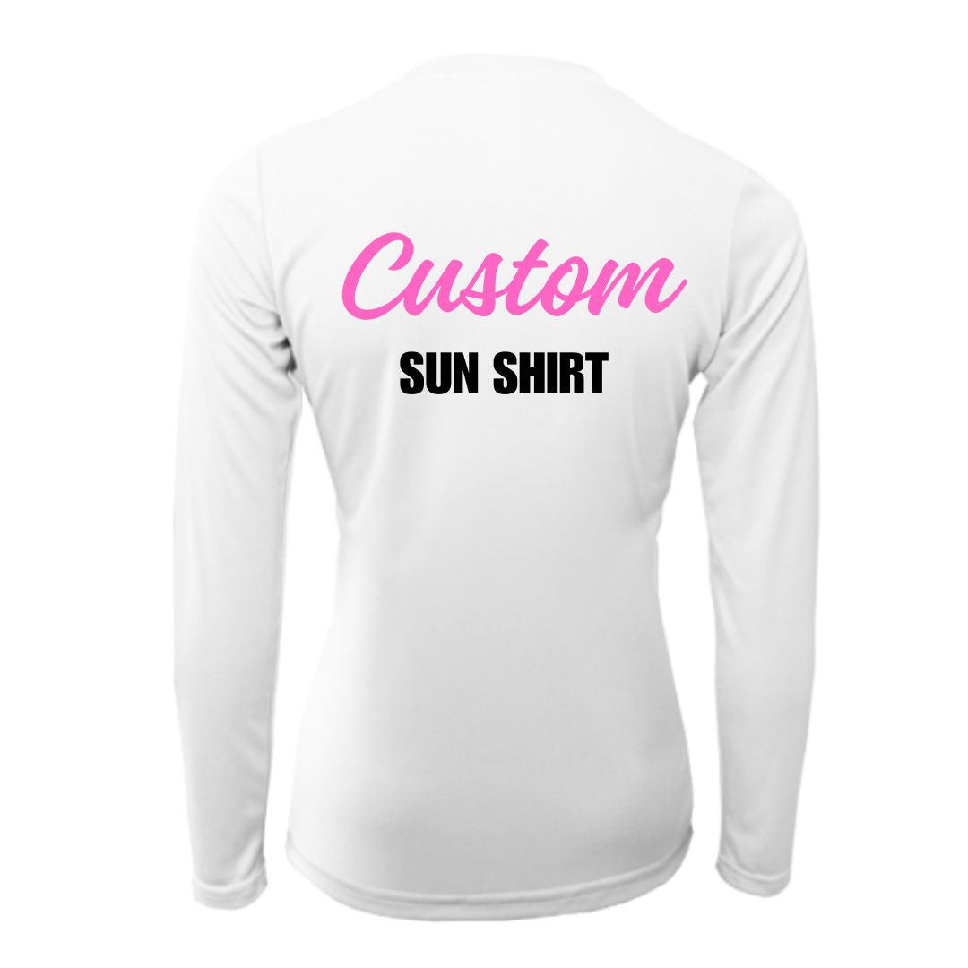 Custom Sun Shirt - Women V-Neck Long-Sleeve UPF50 Shirt with Custom Print