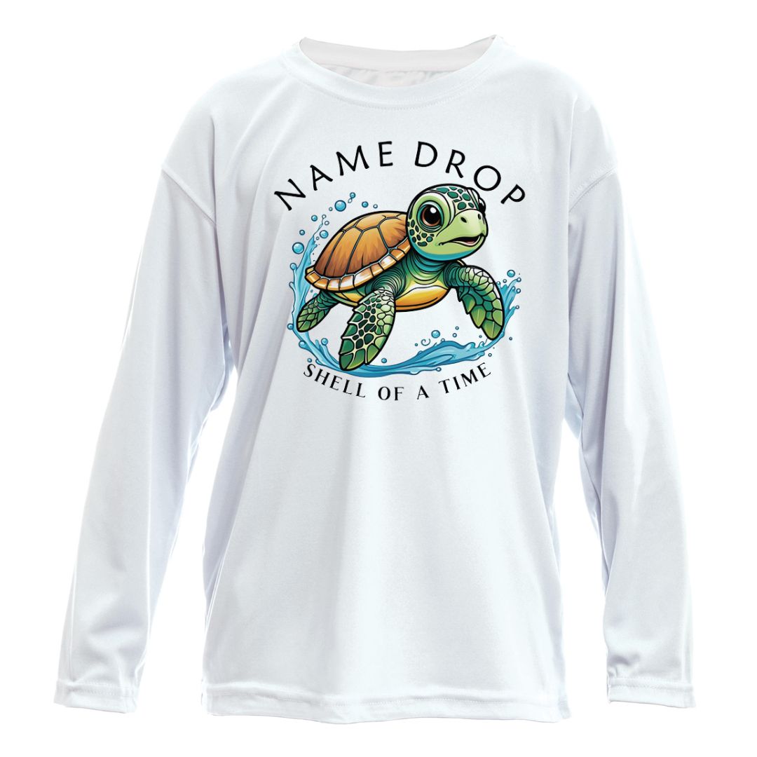 Toddler Sea Turtle Sun Shirt UPF50 - Name-Drop Custom Location