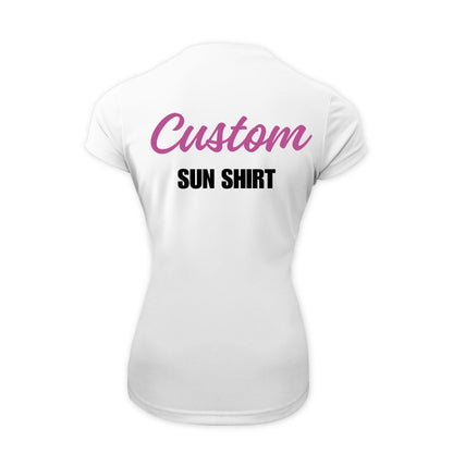 Custom Sun Shirt - Women V-Neck Short-Sleeve UPF50 Shirt with Custom Print